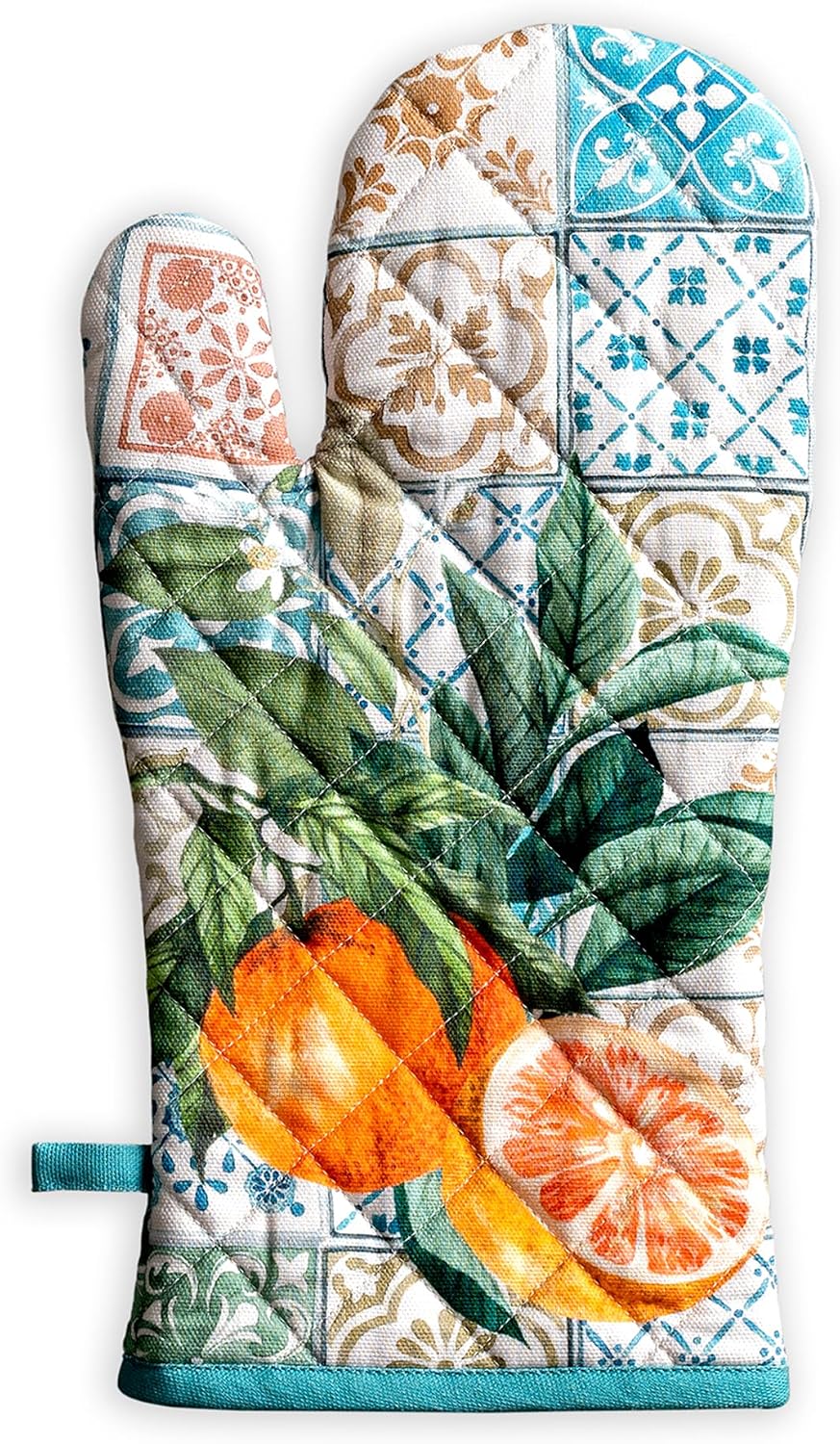 Maison d' Hermine 100% Cotton Oven Mitt & Pot Holder Set (7.5"x13" & 8"x8") - Colors C
