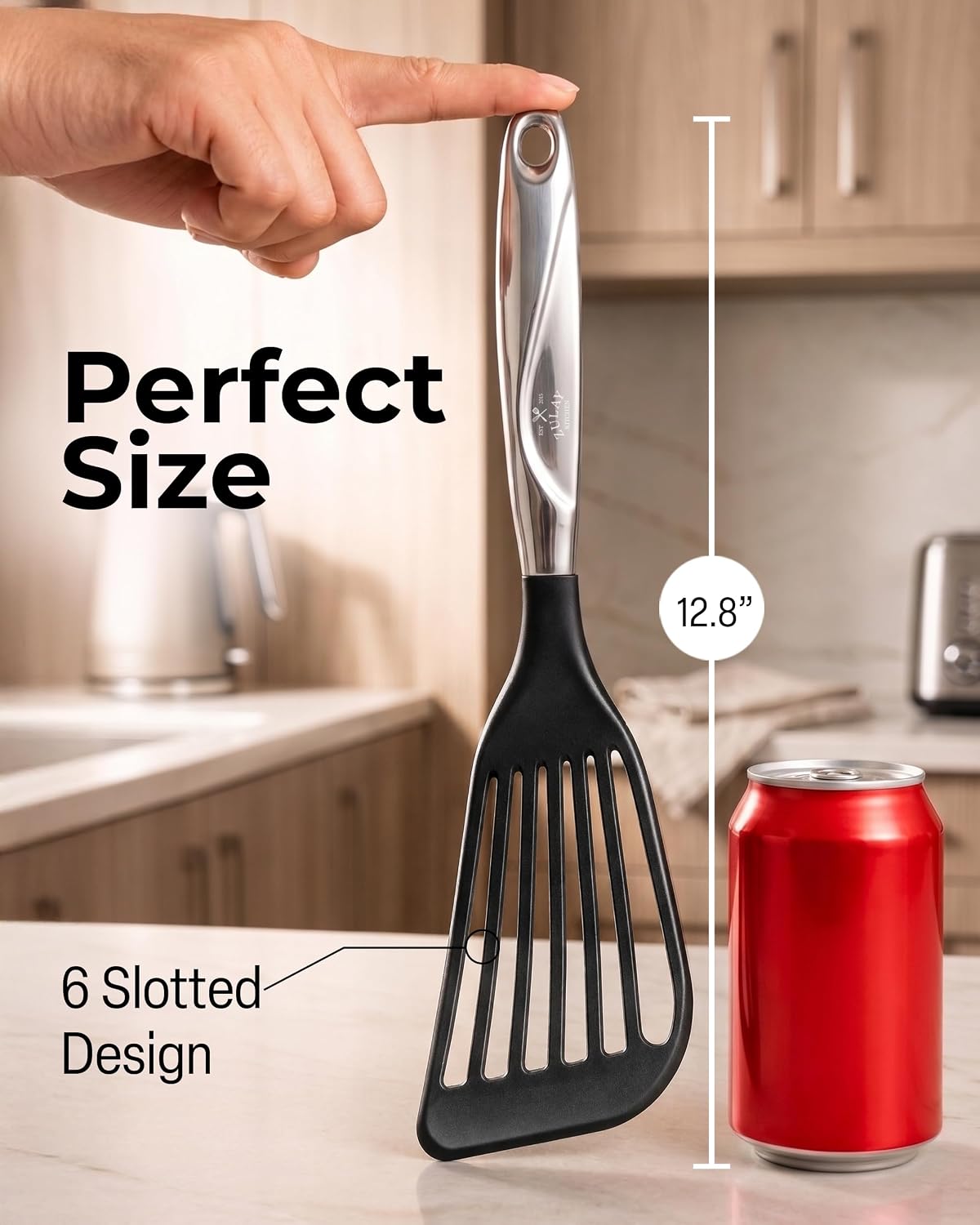 Zulay Kitchen Stainless Steel Fish Turner Spatula
