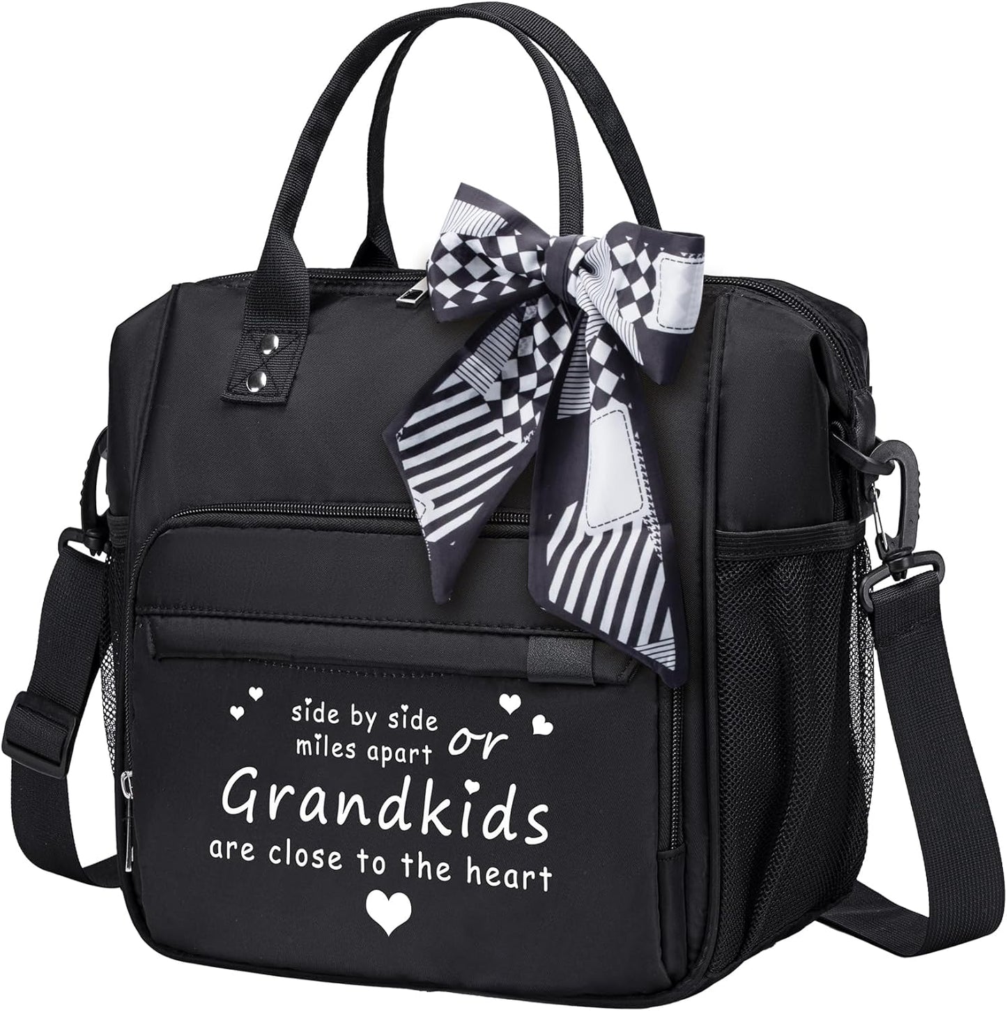 TuErCao Small Lunch Bag Lightweight Insulated Lunch Box for Women Work Portable Soft Cooler for Picnic Travel Road Trips, Loncheras para Mujer, Black