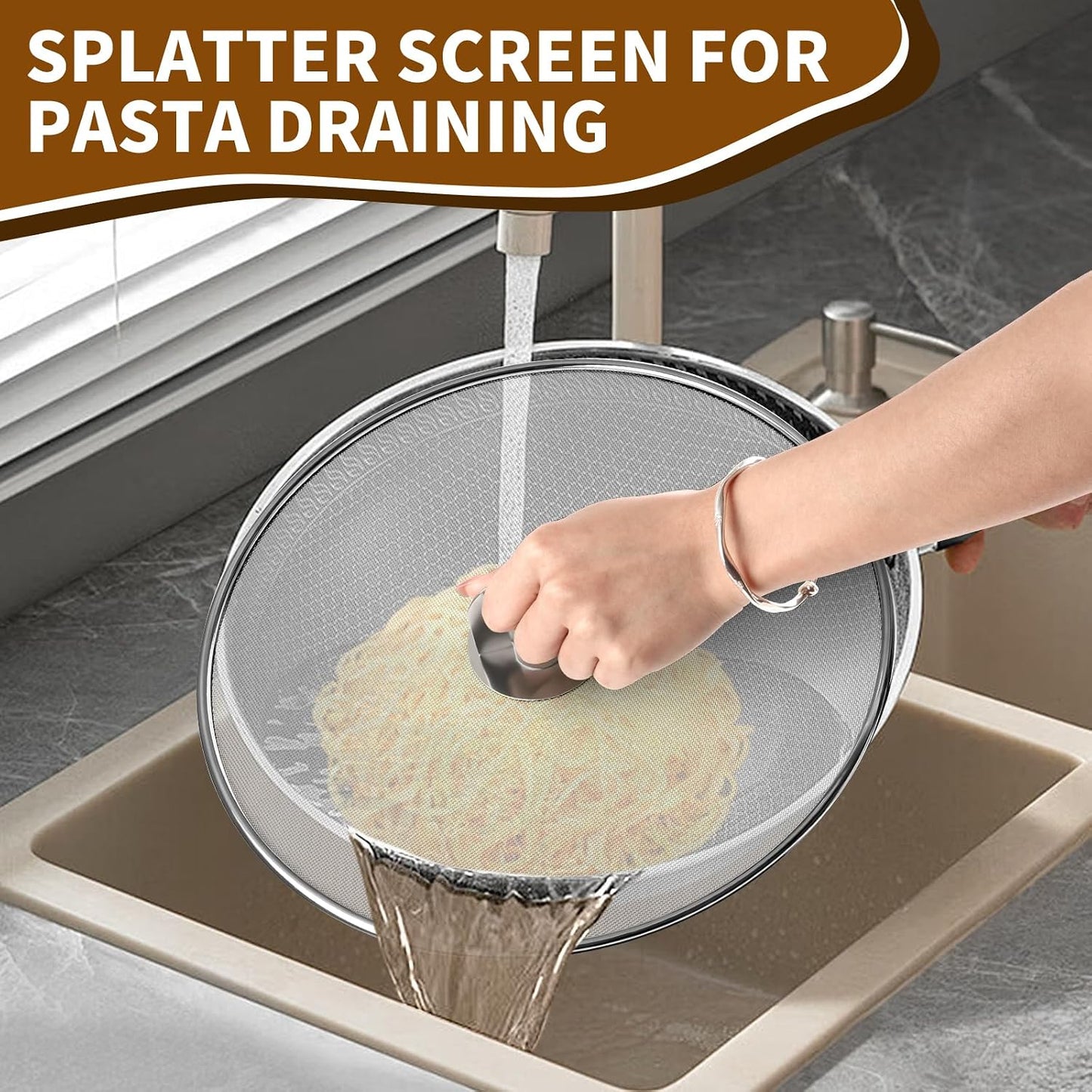 4 Pack Splatter Screens for Frying Pan - 8", 10", 11.5", 13" Stainless Steel Grease Splatter Guard with Foldable Knob, Ultra-Fine Mesh, Rust-Free - No Oil Mess, No Burns, Ultra Fine Mesh