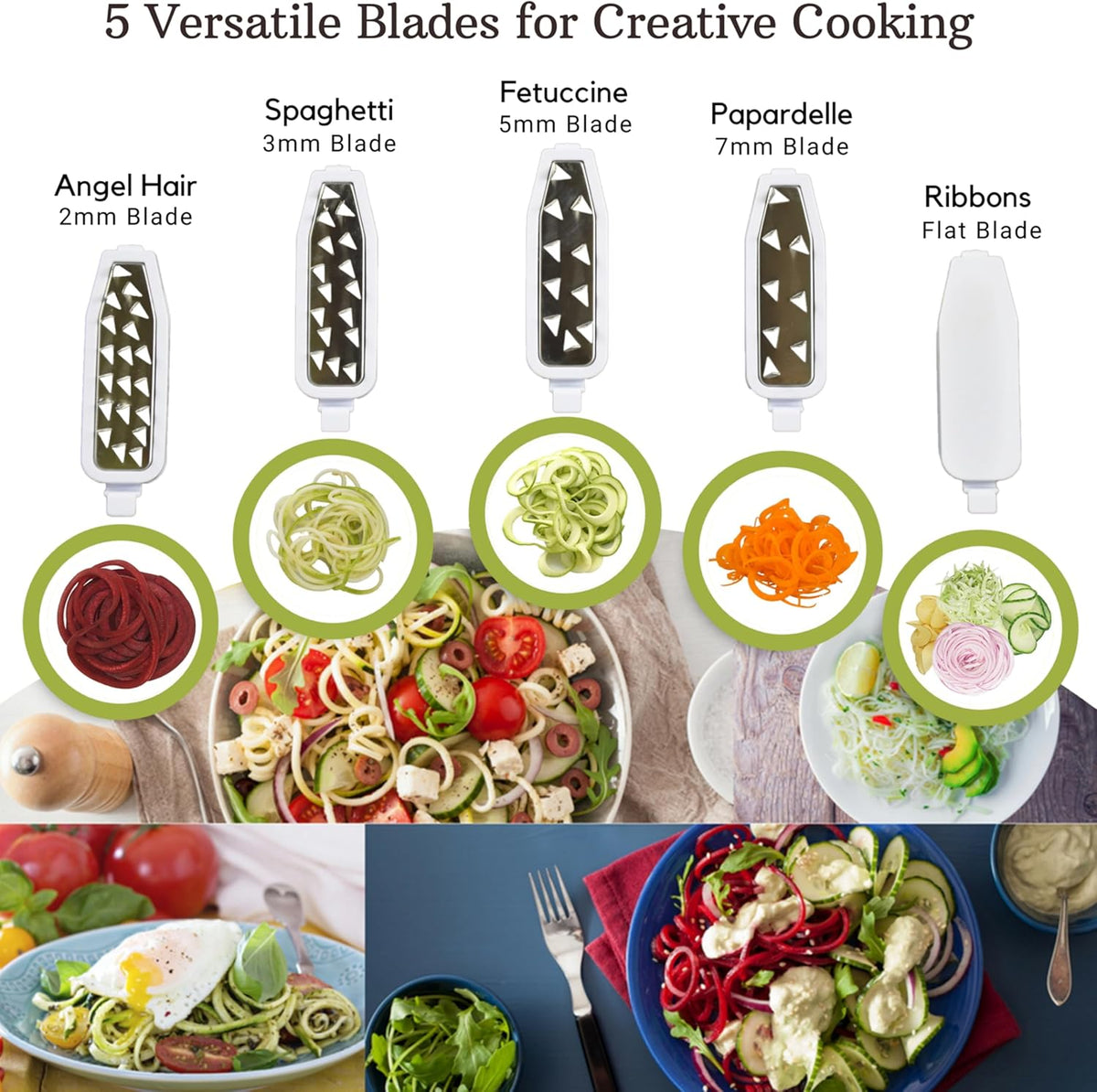 Brieftons QuickFold 5-Blade Foldable Vegetable Spiralizer and Zoodle Maker