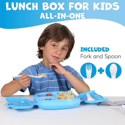 Umami All-in-1 Bento Box for Kids, Ice-pack & Utensils Included, 100% Leakproof & BPA free, Parents' favorite Lunch Box Kids (Green, 27 oz)