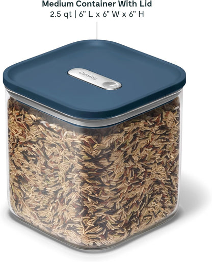 Caraway 4qt Glass Airtight Food Storage Container with Lid – Non-Toxic, BPA-Free Kitchen Storage Container – Stackable, Space-Saving Airtight Container for Dry Goods and More - Mist