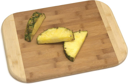 Lipper International Bamboo Wood Two-Tone Kitchen Cutting and Serving Board, Small, 7 3/4" x 6" x 1/4", Set of 2