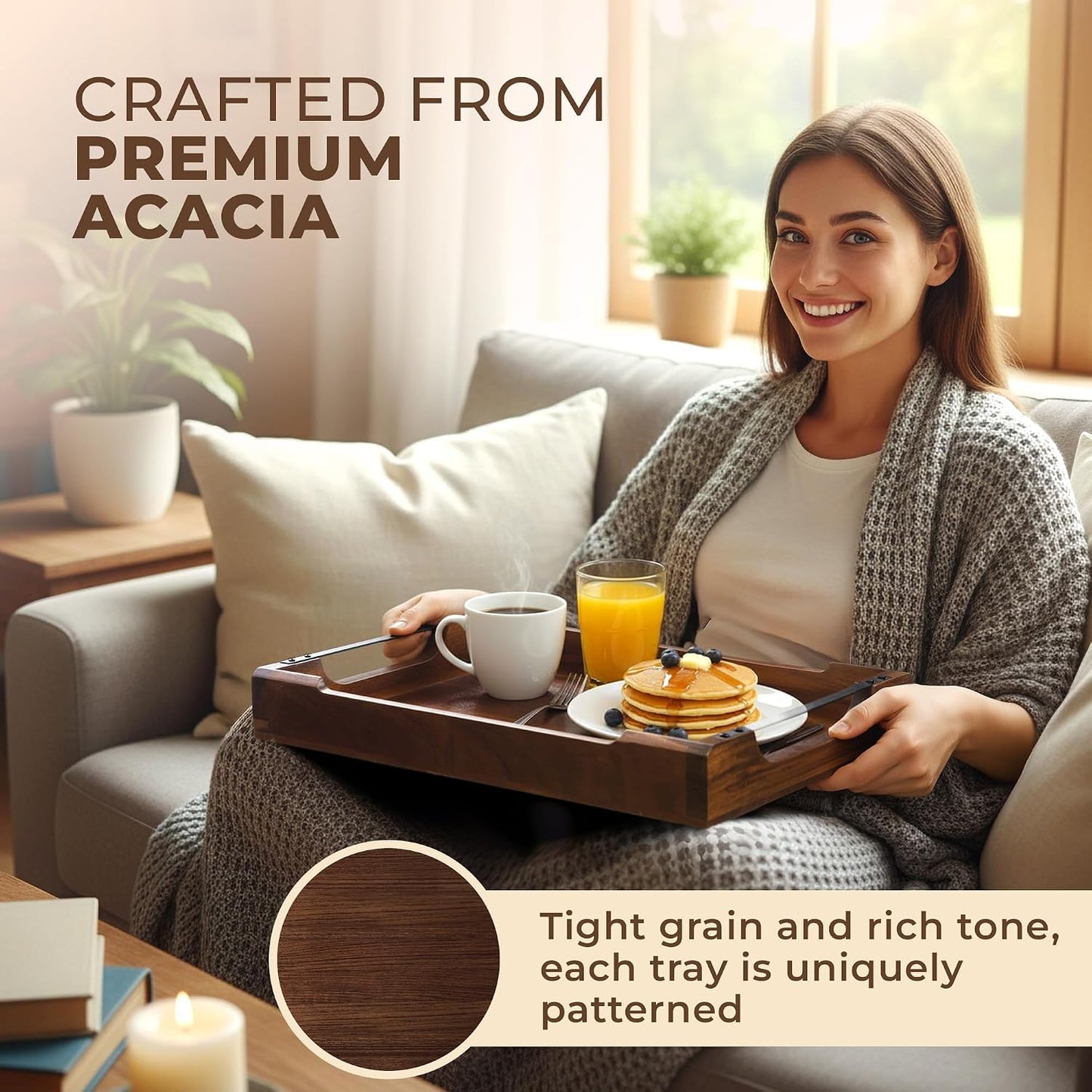 Modular Serving Tray - Acacia | Serving Platter Snack Tray for Party Hosting - Trays for Serving Food, Charcuterie, Fruit Platter Tray for Parties, Appetizer Dishes & Dessert Trays