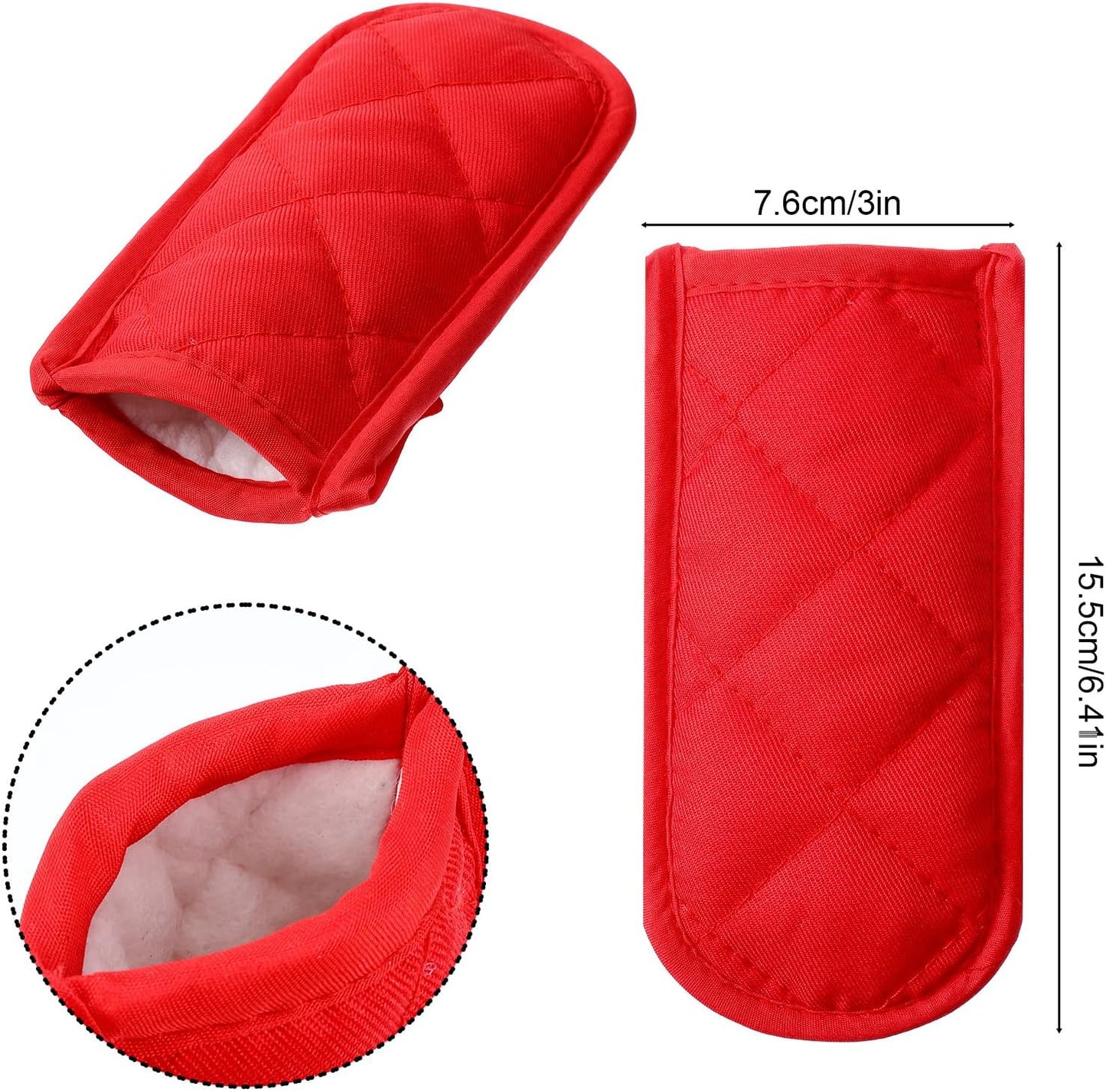 Xindojuz 4 PCS Cast Iron Skillet Handle Covers, Pan Pot Handle Holders Heat Resistant Non-Slip Cotton Cast Iron Handles Sleeves Mitt Protector for Kitchen, BBQ and Baking Cookware(Black)
