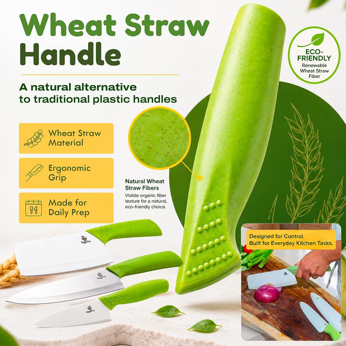 Ceramic Knife Set, 2 Piece, 6 and 4 Inch Sharp Kitchen Blades