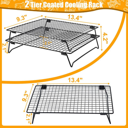 Sourdough Cooling Rack 2 Pack Stackable | Heavy Duty Wire Cooling Rack