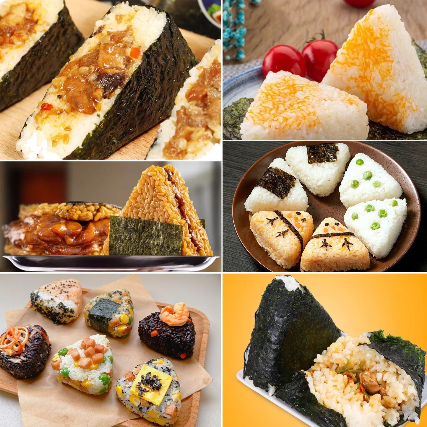 Onigiri Mold Set, 3 Pack Rice Ball Musubi Maker Press Large Triangle Rice Mold, Japanese Sushi Making Kit for Lunch Bento