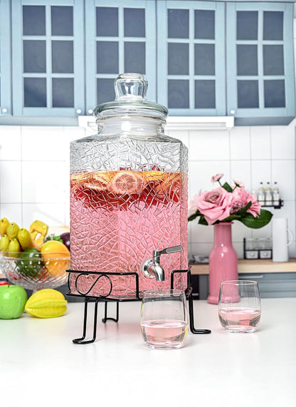 Redfern 2.5 Gallon Glass Beverage Dispenser Stainless Spigot and Stand