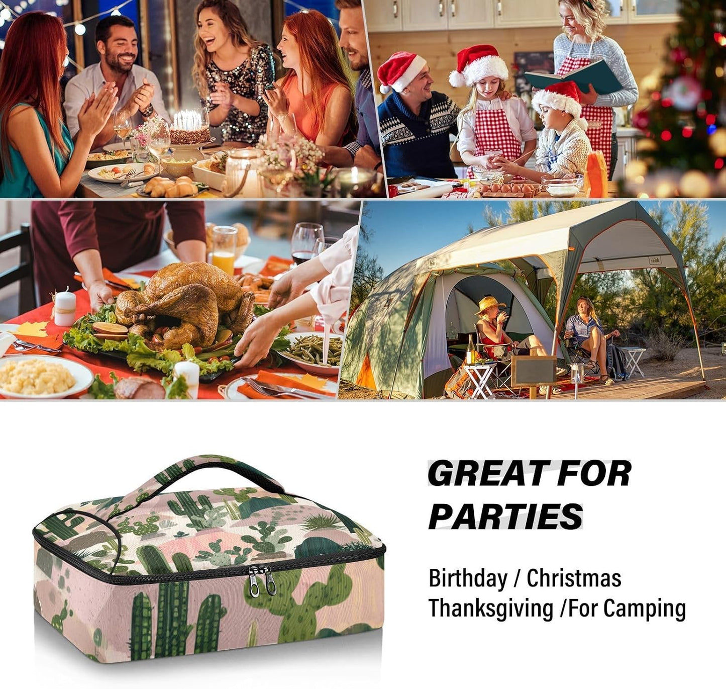 Casserole Carriers for Hot or Cold Food Reusable Casserole Dish Carrier Insulated Thermal Large Capacity Durable Perfect for Party Camping Family Gatherings Yellow Fish - Colors A
