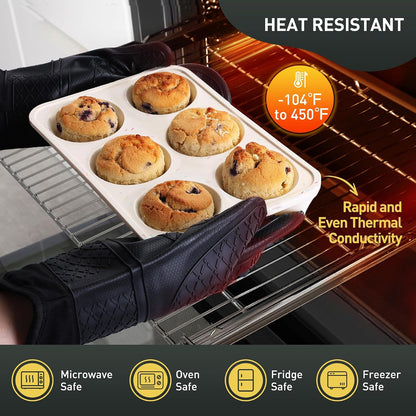 2 Pack 12 Cups Silicone Muffin Pan with Metal Reinforced Frame Regular Size Silicone Molds Cupcake Cake Baking Pans Cookie Baking Chocoflan Cupcake Mold Nonstick Muffin Tin Home Baking Supplies
