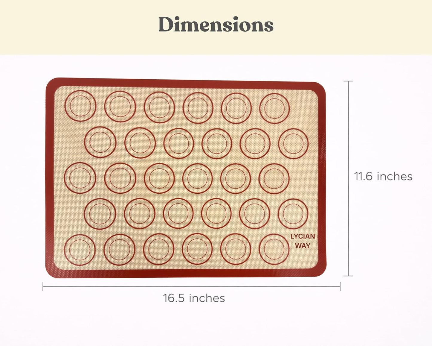 Silicone Pastry Mat with Measurements, 28 x 20 Inch Extra Thick Non-Slip Nonstick XL Baking Mat for Dough Rolling, Kneading, Fondant and Pie, Red