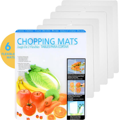 Kitchen Cutting Board | Flexible Chopping Mats | Food Safety | Hanging Hole for Easy Drying | 12x15” Size | Set of 2