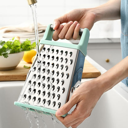 Spring Chef Stainless Steel XL Cheese Grater for Kitchen, Green