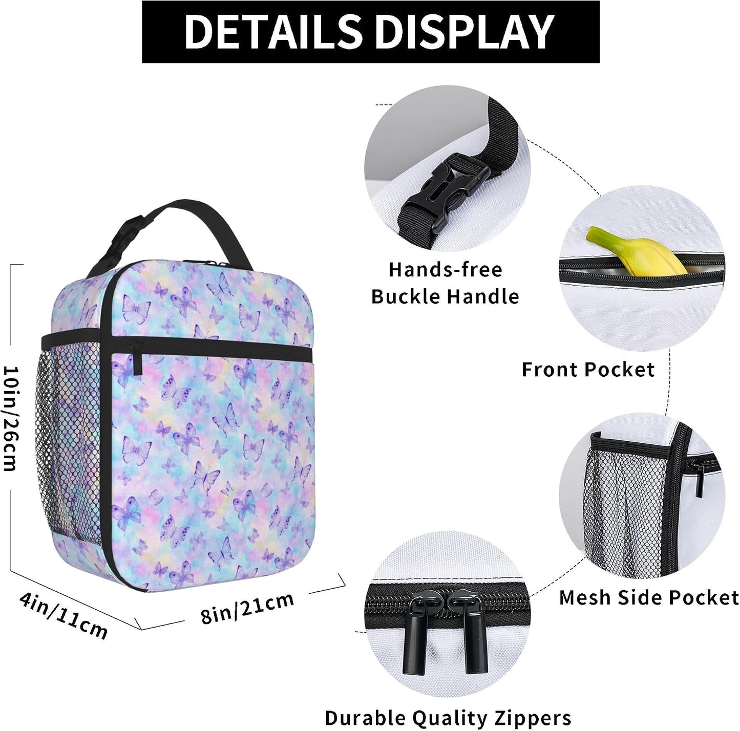Dinosaur Volcano Insulated Lunch Bag for Women & Men, Reusable Leak-Proof Lunch Box with Cooler Compartment, Lunch Tote for Adults Work Travel Picnic Durable & Washable