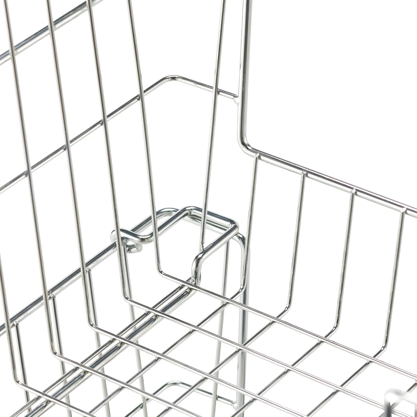 TRINITY 2-Pack Stackable Metal Wire Storage Baskets With Handles, EcoStorage Chrome, 11 Inches