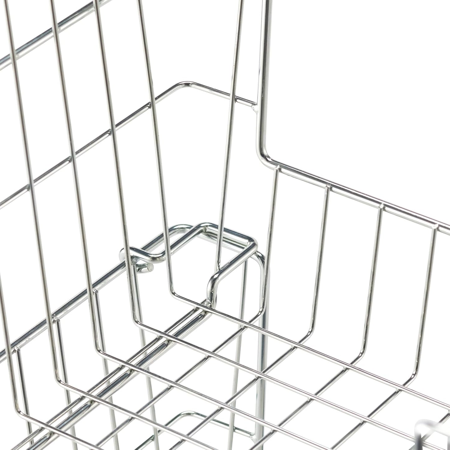 TRINITY 2-Pack Stackable Metal Wire Storage Baskets With Handles, EcoStorage Chrome, 11 Inches