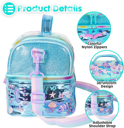 Kids Double Decker Cooler Insulated Lunch Bag, Back to School Large Meal Tote for Boys, Girls, Men, Women, with Adjustable Strap, Soccer