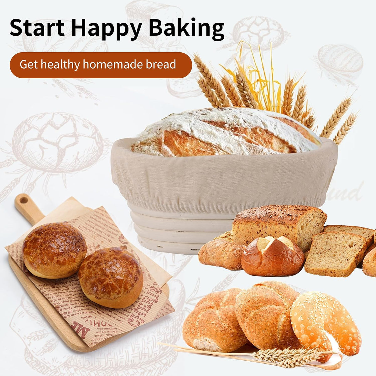 Banneton Bread Proofing Basket 2 Pack 10 In Oval Sourdough Proofing Basket