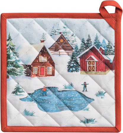 Maison d' Hermine 100% Cotton Oven Mitt & Pot Holder Set (7.5"x13" & 8"x8") - Colors C
