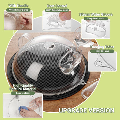 Microwave Splatter Cover, Clear, 10" Plate & 12" Mat