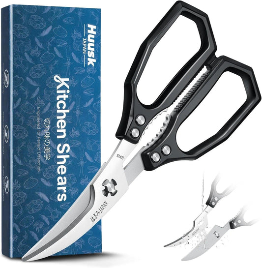 Huusk Black Multi-Purpose Seafood Scissors - Oversized Handles