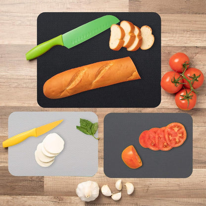Simply Genius Flexible Cutting Board Set - Color-Coded Plastic Cutting Board Mats - Dishwasher-Safe Chopping Surfaces - Space-Saving Kitchen Mat Storage - 4-Pack Multicolor 11.5 x 15 in