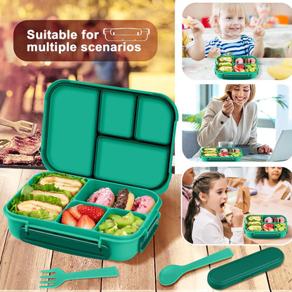 Amathley Lunch Box Kids,Bento Box Adult,Leakproof Lunch Containers for Adults/Kids/Toddler,1200ML-4 Compartments bento Lunch box with Utensil,Microwave & Dishwasher & Freezer Safe (Pink Berry)