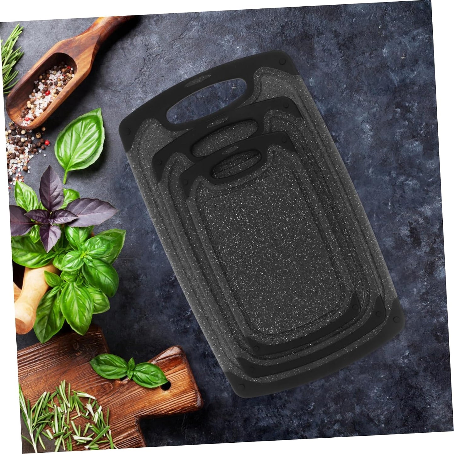 SOLUSTRE 3Pcs Hanging PP Cutting Board Set Non Slip Kitchen Chopping Mats for Food Preparation with Built Handle for Fruits Veggies present Occasion