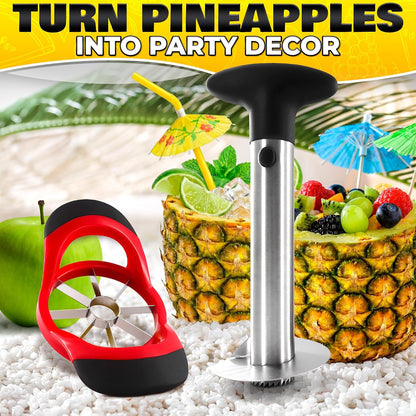 Watermelon Cutter Slicer Tool 2-in-1, Retractable Fork, 304 Steel