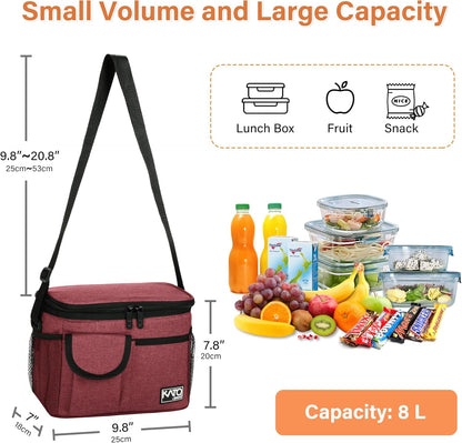 Tirrinia Insulated Lunch Bag for Women Men, Leakproof Lunch Box Containers for Adult, Work, School, Soft Lunchbox for Kids,Boys, Adult Cooler Bag for Picnic Hiking Beach,Charcoal