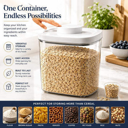 25 Lbs Airtight Rice Dispenser, Rice Storage Container,Dry Food Holder for Flour, Sugar, Cereal, Dog & Cat Food, Kitchen Pantry Organization