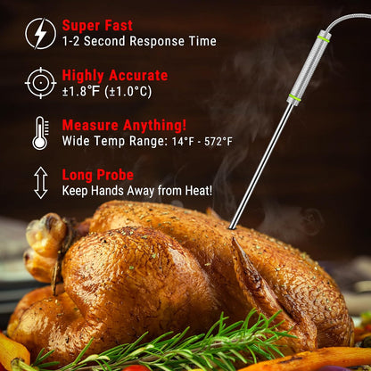 TempPro TempTrack Digital Cooking Meat Thermometer with Dual Meat Probe