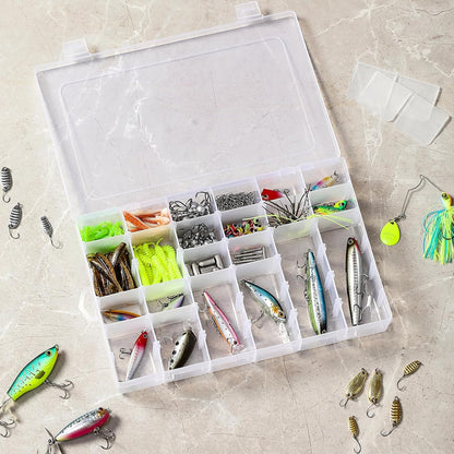 1 Pack 36 Grids Clear Plastic Organizer Box with Adjustable Dividers, Small Craft Organizers and Storage, Compartment Container for Bead, Nail, Jewelry, Art, DIY Crafts, Fishing Tackle, Small Items