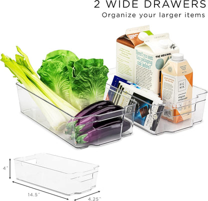 Sorbus Fridge Organizer Bins – Set of 8 Refrigerator Organizers and Storage Containers, Stackable Freezer Bins and House Essentials for New Home, BPA-Free Pantry Drawer Organizers