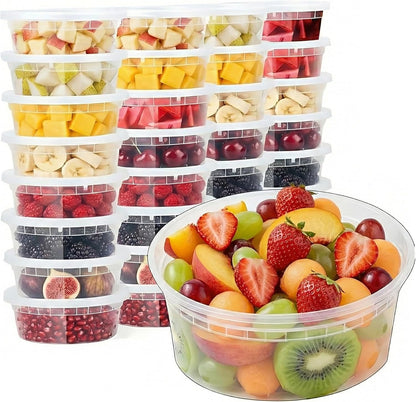 Food Storage Containers [10 Set] x [32 oz] Plastic Deli Containers with Lids Soup Meal Prep Containers | BPA Free | Stackable | Leakproof | Microwave/Dishwasher/Freezer Safe (10 Set, 32 oz)