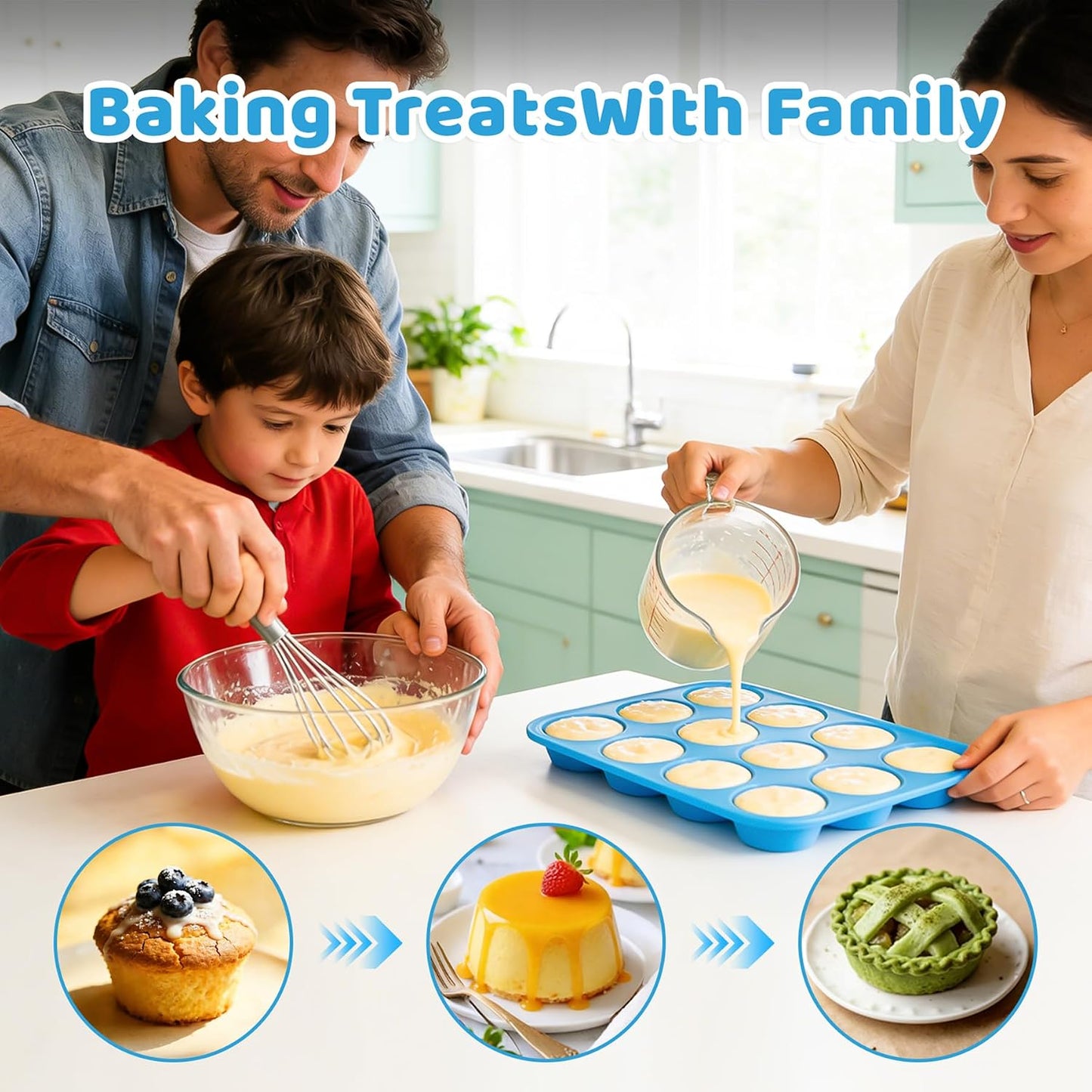 2Pack Silicone Muffin Pans with Metal Reinforced Frame,12 Cup Regular Size Silicone Cupcake Pan,Muffin Tin,Nonstick Cupcake Baking Molds for Muffins,Cupcakes,Egg Bites,BPA Free (2Pack Red)