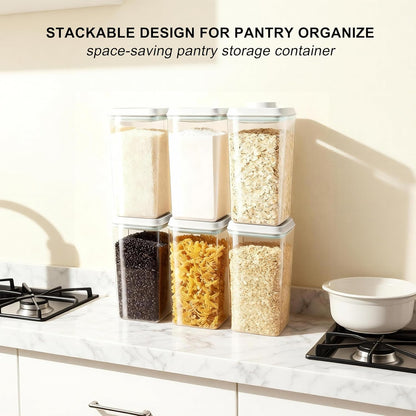 Pop Containers with Lids - Stackable Airtight Food Storage, Kitchen Pantry Storage Containers for Snacks Candy Salt Herbs Spices BPA-Free (3300ML / 3.48QT / 112OZ *3)