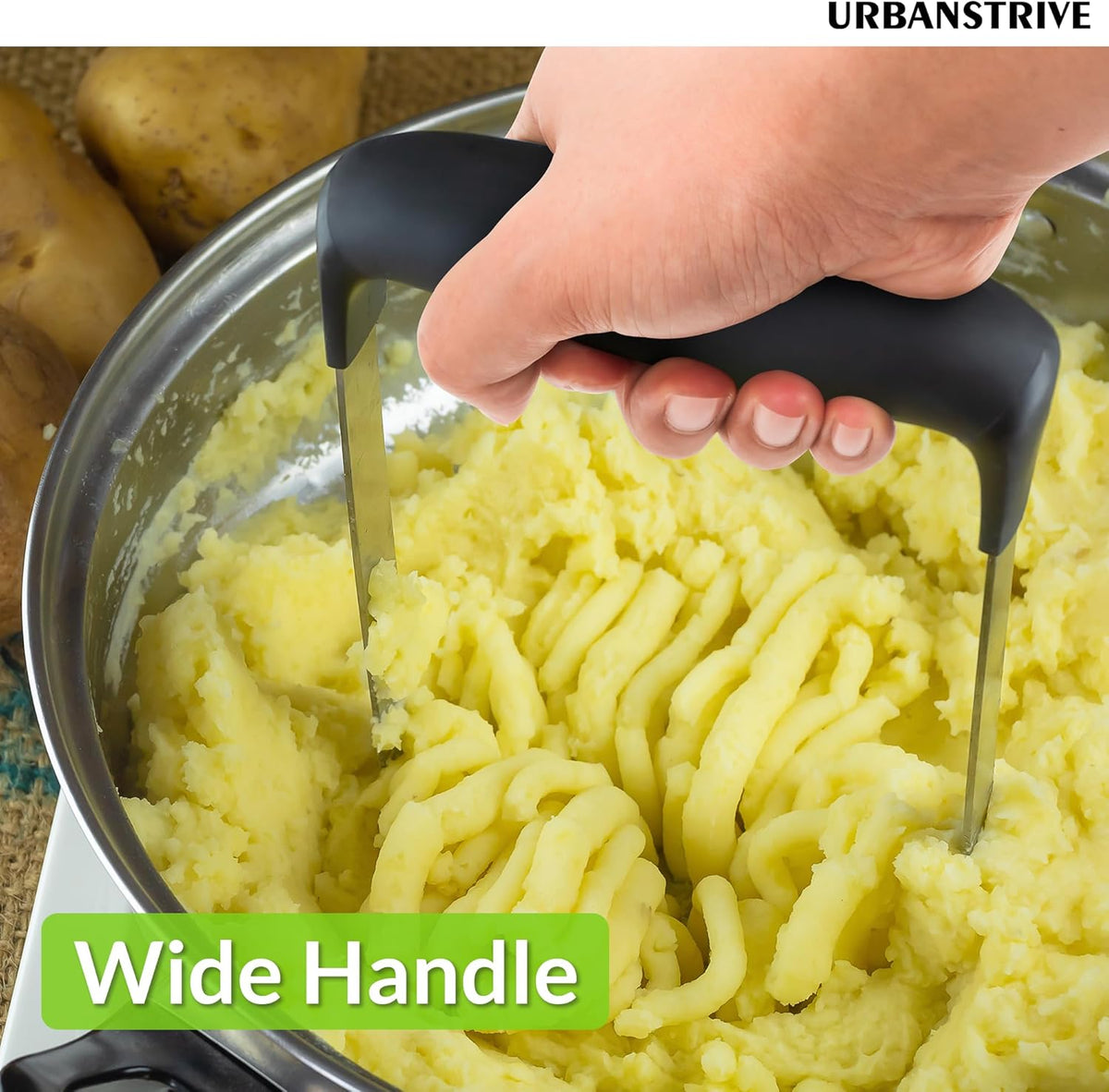 Upgraded Potato Masher Stainless Steel Durable Non-break Handle Rust-proof