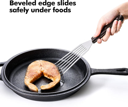 Rainspire Fish Spatula Stainless Steel Slotted Turner with Sloped Head Design for Flipping Delicate Food, Egg, Patties, Fries