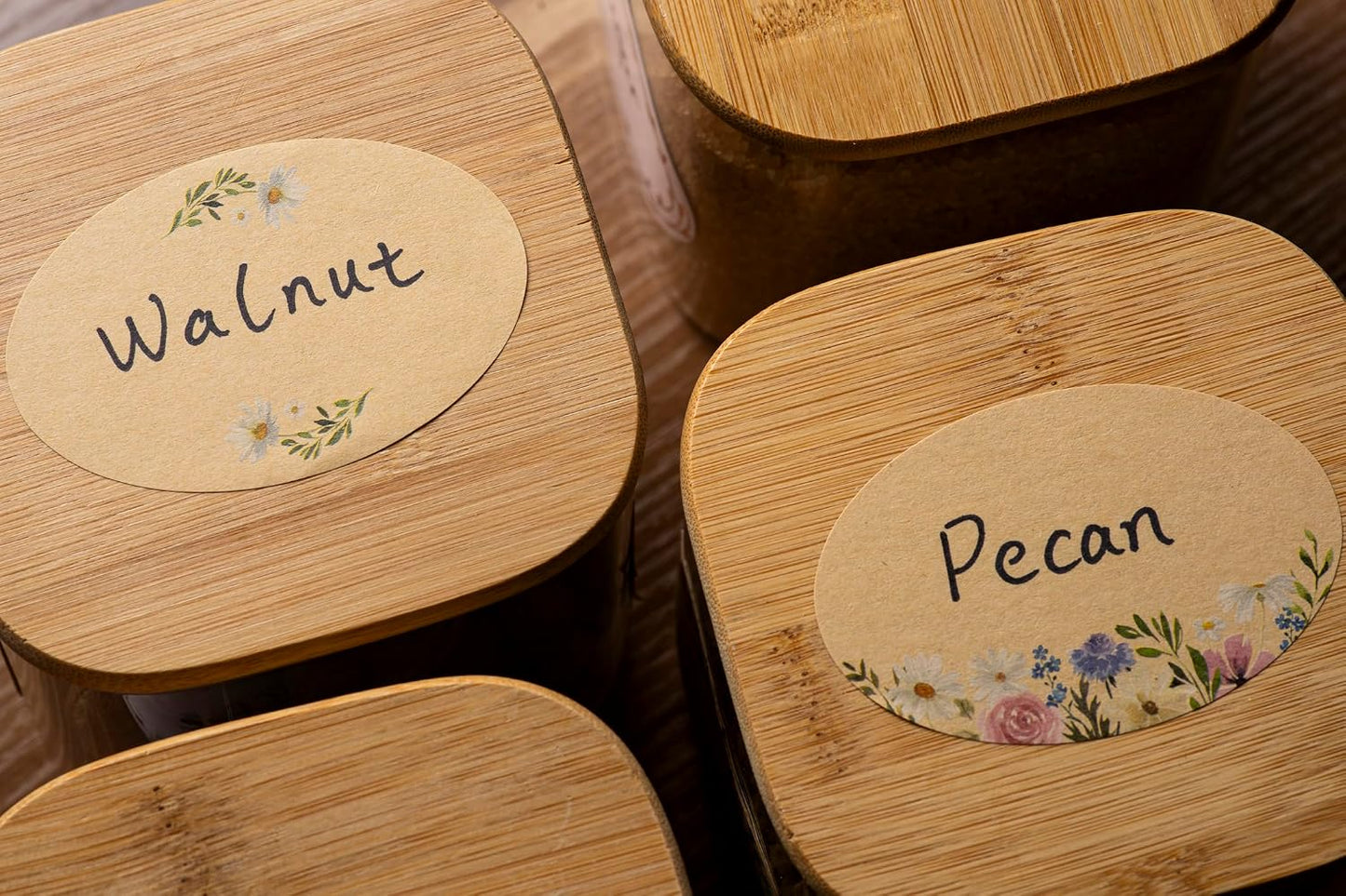 MONEST Waterproof Label Stickers for Jars and Lids, Pantry, Mason Jar, Canning, Spice, Bottle Labels (Red Tulip 2"x3")
