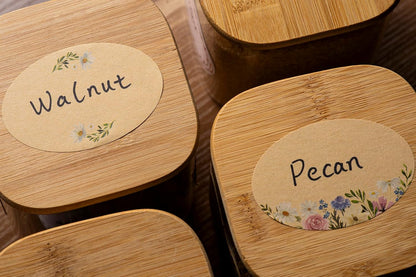 MONEST Waterproof Label Stickers for Jars and Lids, Pantry, Mason Jar, Canning, Spice, Bottle Labels (Red Tulip 2"x3")