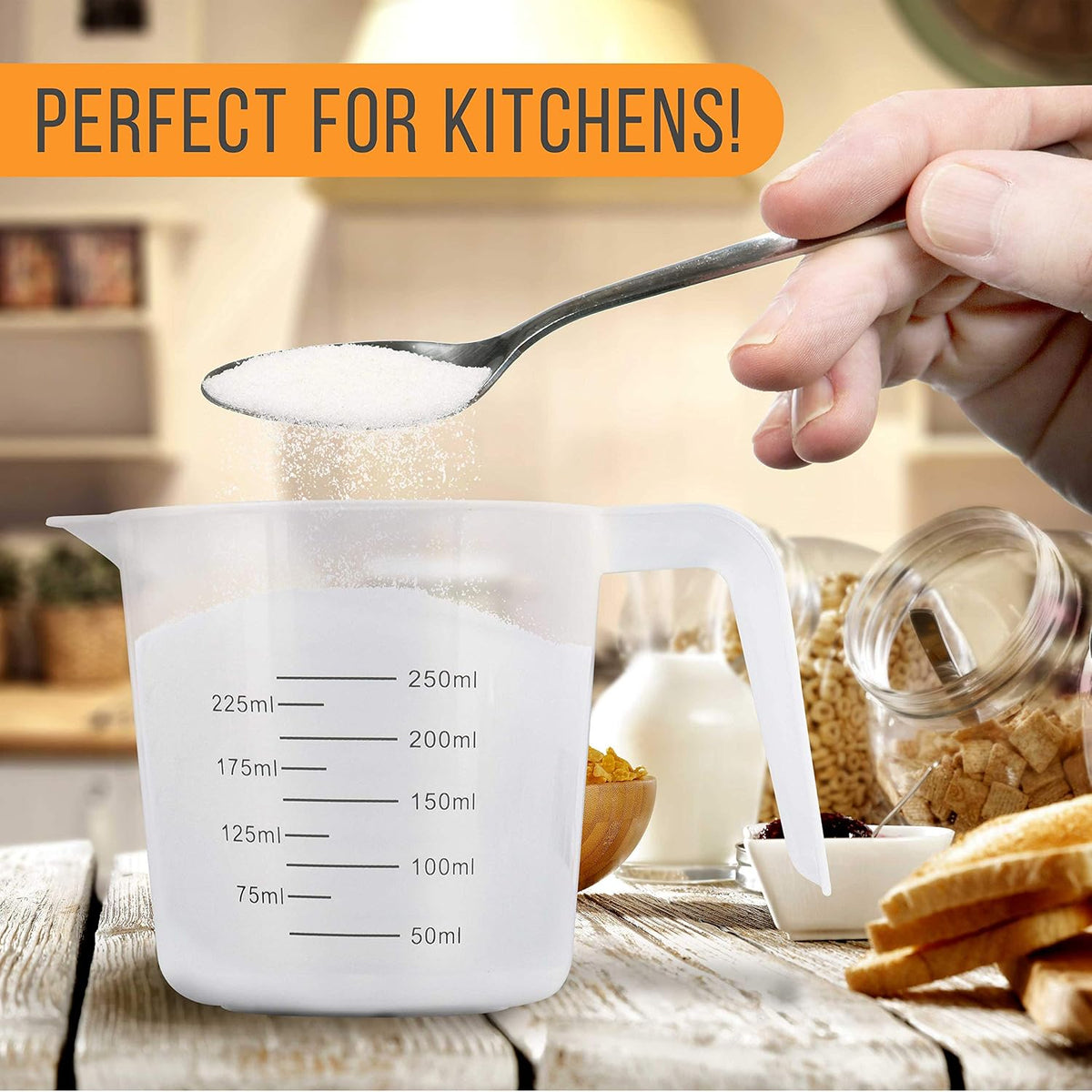 U.S. Kitchen Supply Plastic Measuring Cups with Handles - 16 oz (500 ml)