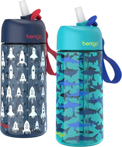 Bentgo Kids Water Bottle - Leak-Proof, Durable Tritan PFAS- & BPA-Free 15 fl oz, Kids/Toddlers Ages 3+ for School & Sports; Bite & Sip Spout, Carrying Handle, Dishwasher Safe (Unicorn)