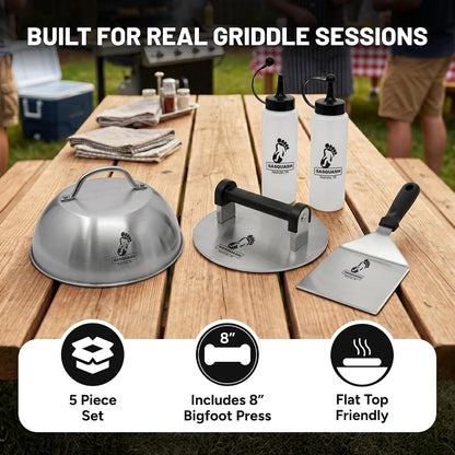 Sasquash Bigfoot Burger Smasher - Huge 8 Inch 3+ Pound Smash Burger Press