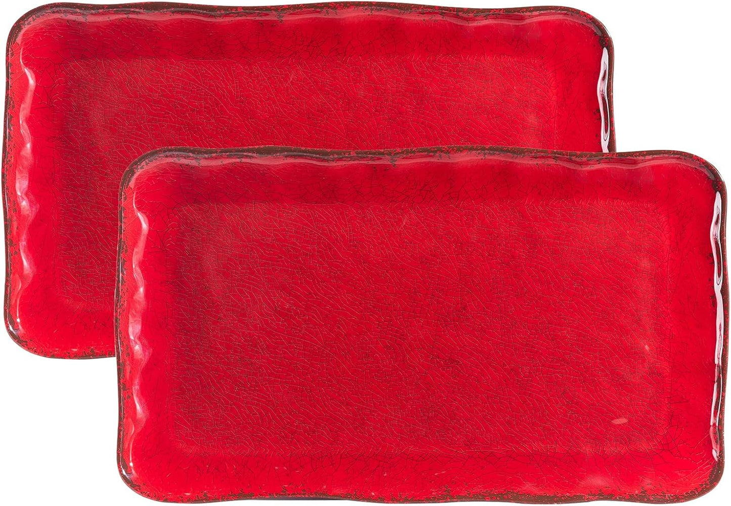 LEHAHA Grilling Prep and Serve Trays, BBQ Serving Platter, Melamine Serving Trays for Food, Set of 2, Great Gift for Father's Day, BBQ Lovers, Prefect for Chrismas Festival and Everyday use.