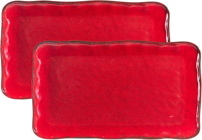 LEHAHA Grilling Prep and Serve Trays, BBQ Serving Platter, Melamine Serving Trays for Food, Set of 2, Great Gift for Father's Day, BBQ Lovers, Prefect for Chrismas Festival and Everyday use.