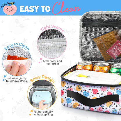 Lunch Box Kids, Lunch Bags for Women Men, Insulated Cooler Reusable Cute Lunch Containers for Boy & Girls, Adults Leak Proof Large Lunch Tote Bags for School, Work, Travel, Picnic Outdoor and Beach