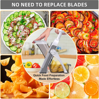 7-in-1 Safe Mandoline Slicer for Kitchen, Vegetable Slicer with Container